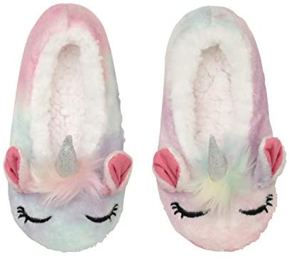 Pants and 3D Unicorn with Fur Hair Slippers Btween Girls 3-Pack Pajama Set with Tee Shirt