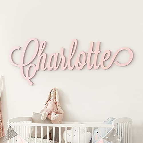 Custom Personalized Wooden Name Sign 12-55" WIDE - CHARLOTTE Font Letters Baby Name Plaque PAINTED nursery name nursery decor wooden wall art, above a crib