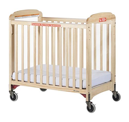 Foundations First Responder Evacuation Crib with Fixed-Side, Clearview, (Includes Evacuation Frame and Casters), Natural