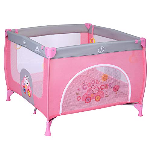 Kinbor Baby Play Portable Playard Play Pen with Mattress Safety Baby Playard with Door Activity Center for Toddler Boys Girls Fun Time 39inch x 39inch