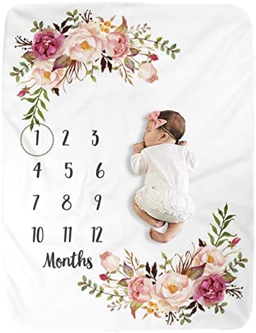 Milestone Blanket/Baby Milestone Blanket Girl Boy/Large Baby Blankets for Girls and Boys Newborn Photography Premium Fleece Baby Monthly Blanket Shower Gifts