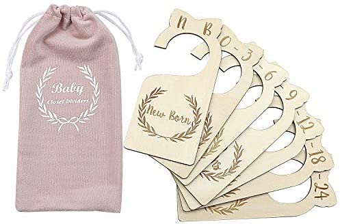 Premium Wood Baby Closet Dividers,Set of 7,from Newborn to 24 Month,Baby Closet Organizers,Nursery Decor,Baby Clothes Organizers (Style-1)