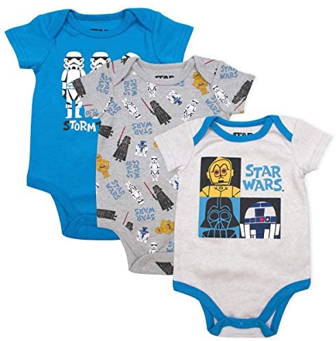 Star Wars Baby Bodysuit Creeper for Newborn and Infant Boys , Blue- 6/9M
