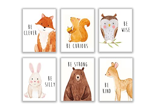 Woodland Nursery Decor, Baby Animal Pictures for Nursery, Woodland Decor, Baby Wall Decor, Nursery Wall Decor, Woodland Nursery Decor for Boys, Nursery Wall Art, Set of 6 – 8x10"