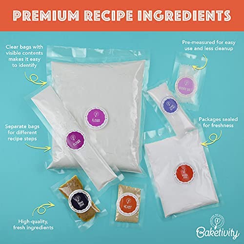Meal Cooking Party Supply Kit for Teens Baketivity Kids Baking Set Baketivity Kit, Pretzel Real Fun Little Junior Chef Essential Kitchen Lessons Includes Pre-Measured Ingredients