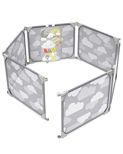 Skip Hop Expandable Baby Gate, Playview Enclosure, Silver Lining Cloud
